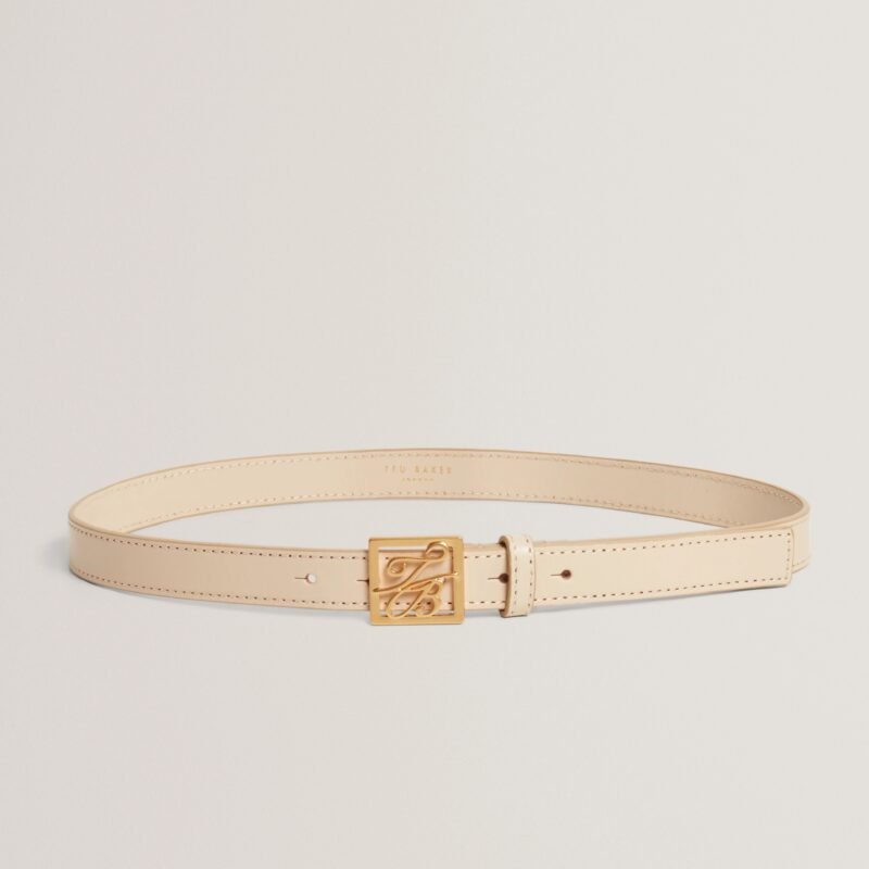 SCRIPTT TB Script Buckle Slim Leather Belt