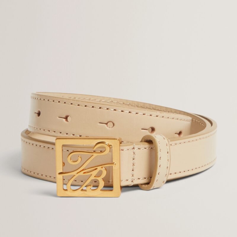 SCRIPTT TB Script Buckle Slim Leather Belt