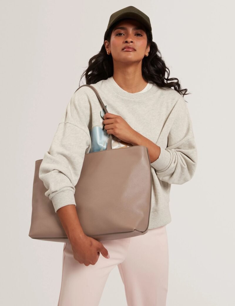 LENYYA Leather Wide Tote Bag
