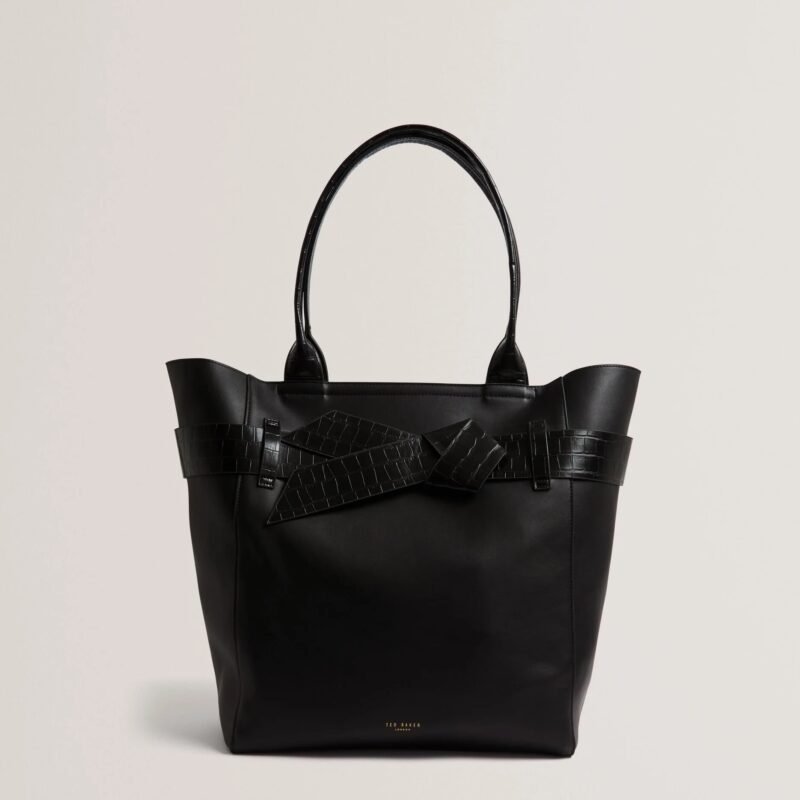 JJOSLYN Croc Effect Knot Bow Tote Bag