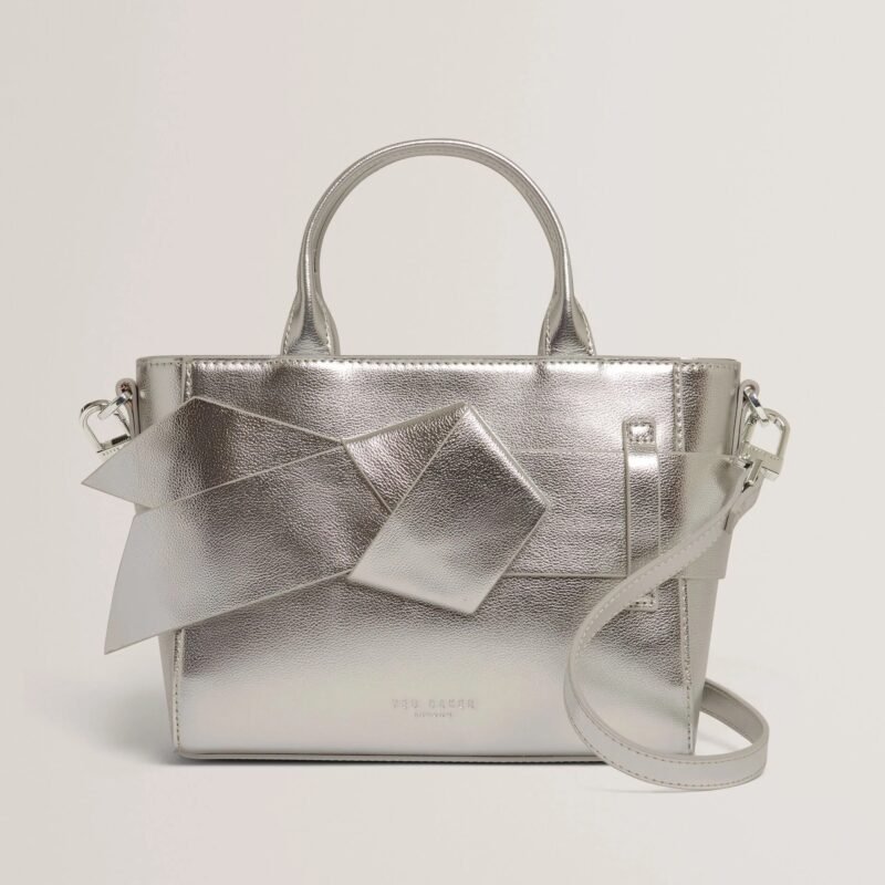 JIMISIE Metallic Knot Bow Mini Tote Bag