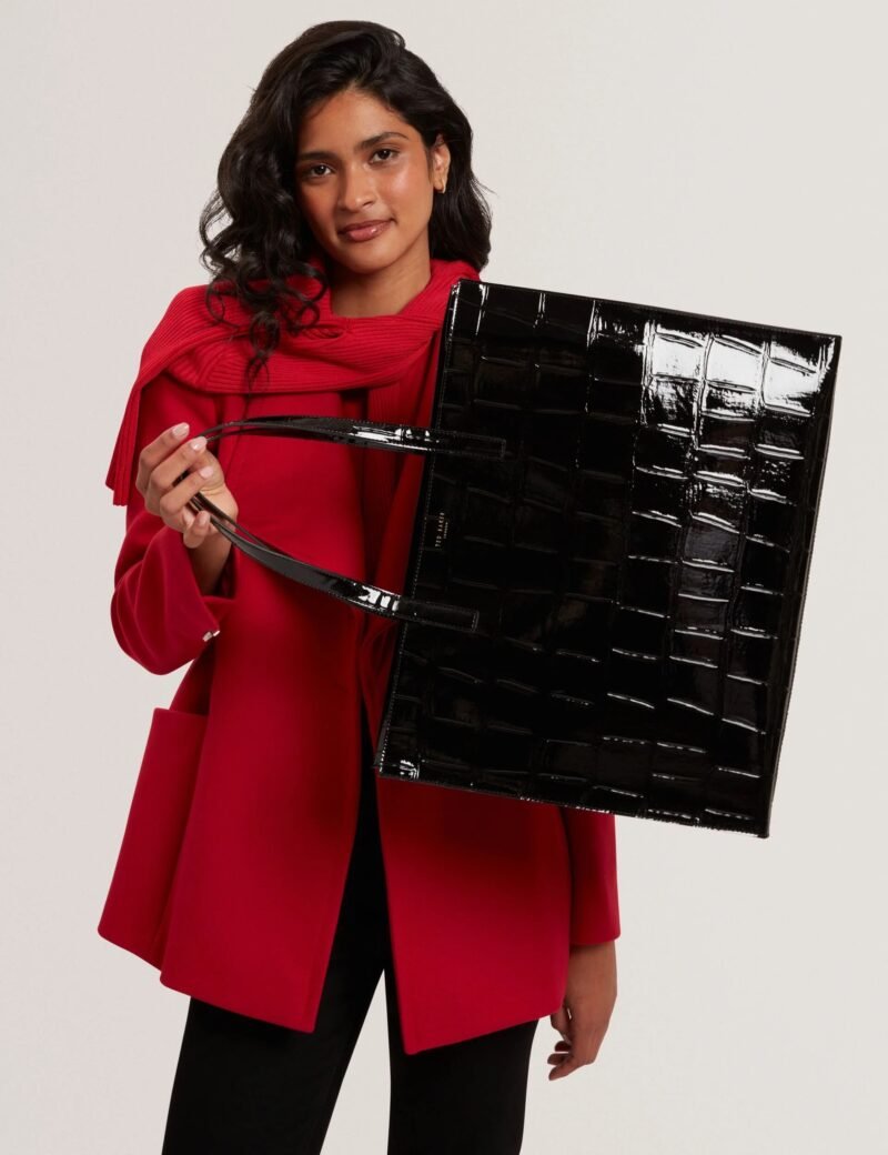 VIVVIEN Croc Effect Extra Large Wide Icon Tote Bag