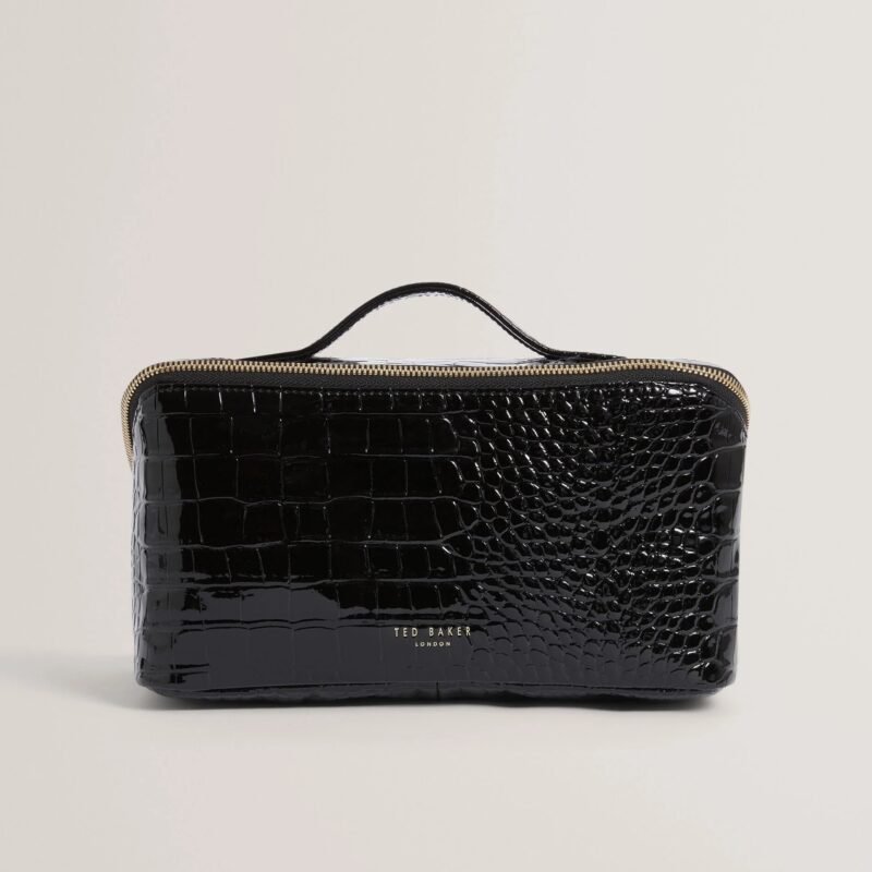 VIEDA Croc Texture Zip-Around Makeup Bag