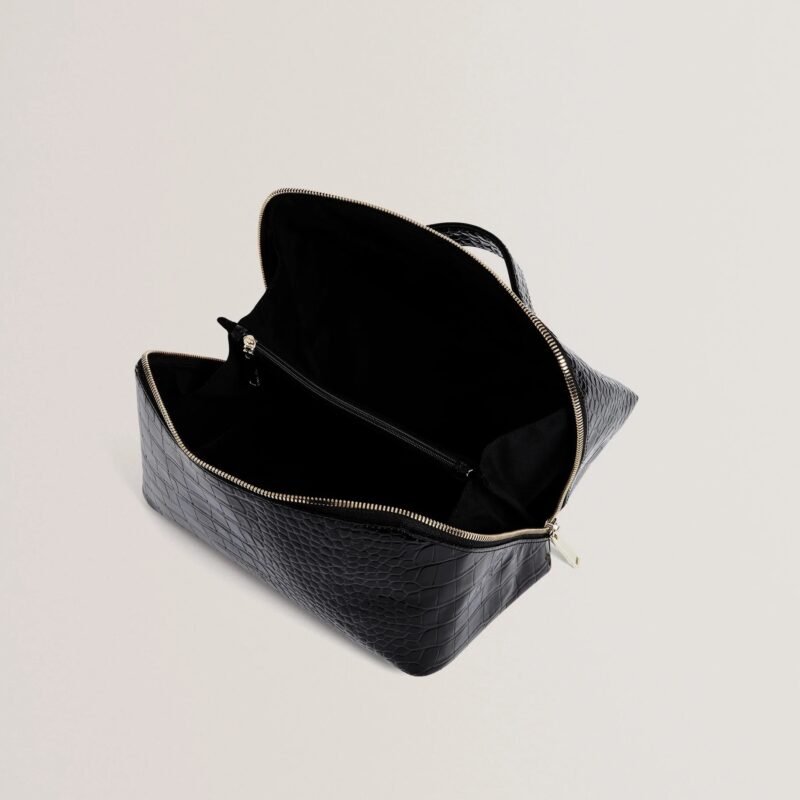 VIEDA Croc Texture Zip-Around Makeup Bag