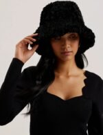 FLUFFYI Shearling Wide Brim Bucket Hat