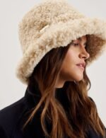 FLUFFYI Shearling Wide Brim Bucket Hat