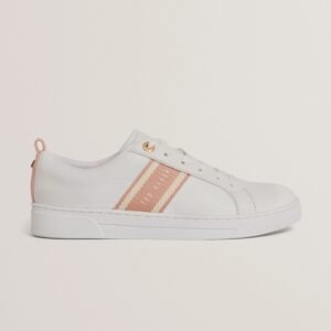 BAILLY Webbing Stripe Lace-Up Leather Trainers