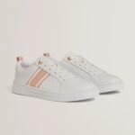 BAILLY Webbing Stripe Lace-Up Leather Trainers
