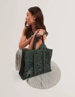 LEIIAN Leaf Detail Laser Cut Extra Large Tote