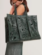 LEIIAN Leaf Detail Laser Cut Extra Large Tote