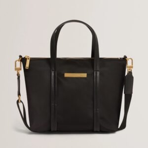 WYYNIE Elongated Woven Handle Leather Bucket Ba