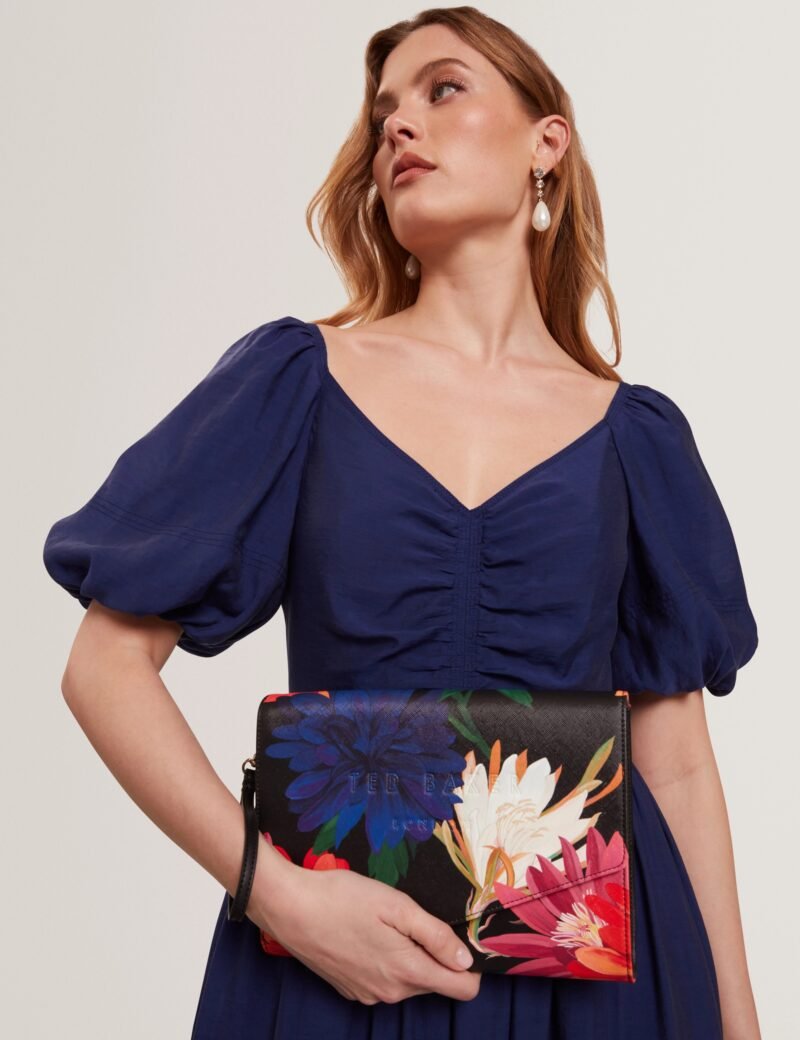 AMARSAY Printed Dahlia Icon Envelope Pouch