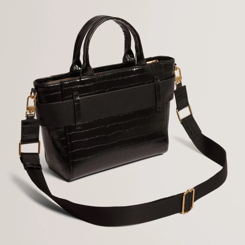 JJOSIA Croc Effect Knot Bow Crossbody Bag