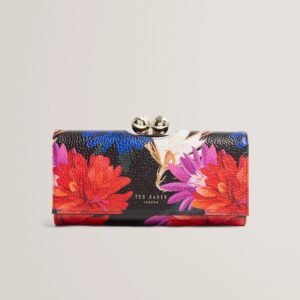 AMALIAH Printed Rose Detail Bobble Purse