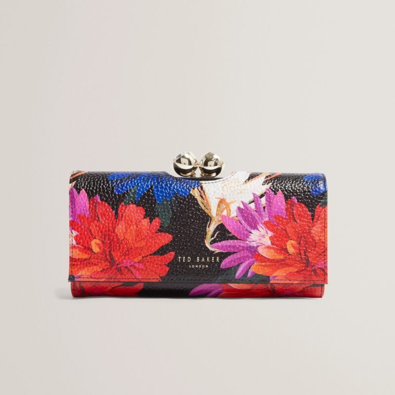 AMALIAH Printed Rose Detail Bobble Purse