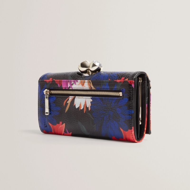 AMALIAH Printed Rose Detail Bobble Purse