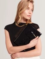 NIKKEY Knot Bow Vinyl Envelope Clutch Bag