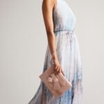 NIKKEY Knot Bow Vinyl Envelope Clutch Bag