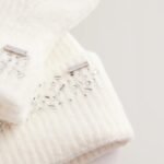 KERIIS Rhinestone Knitted Hat and Gloves Set