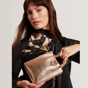 ROSARI Rose Detail Mini Metallic Icon Bag