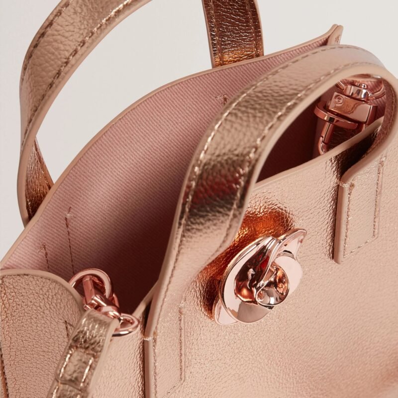ROSARI Rose Detail Mini Metallic Icon Bag