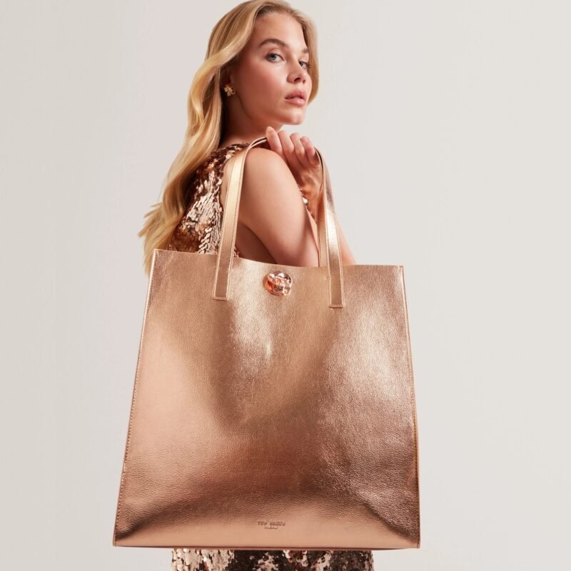 ROSMAH Rose Detail Metallic Large Icon Bag