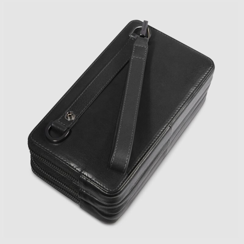 Leather clutch with three dividers