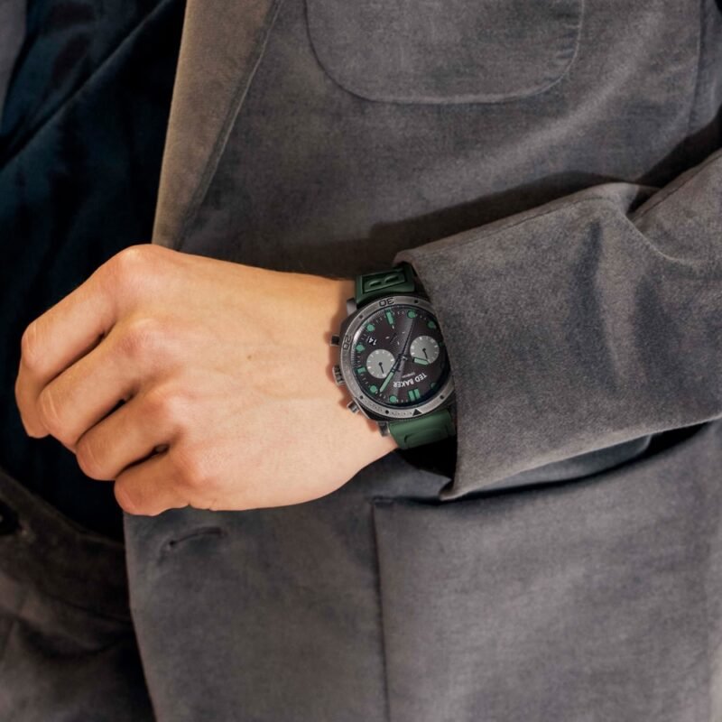 CAINE Silicon Strap Green Watch