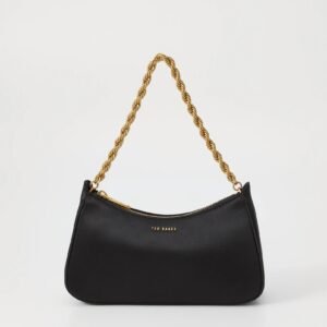 AGNISE Chain Detail Satin Shoulder Bag
