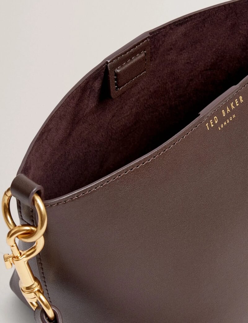 WAVELY Weave Handle Leather Small Bucket Bag