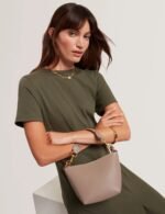 WAVELY Weave Handle Leather Small Bucket Bag