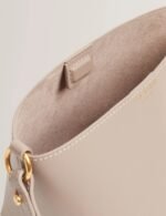 WAVELY Weave Handle Leather Small Bucket Bag