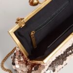 SEQUINZ Rose Detail Sequin Clutch Bag