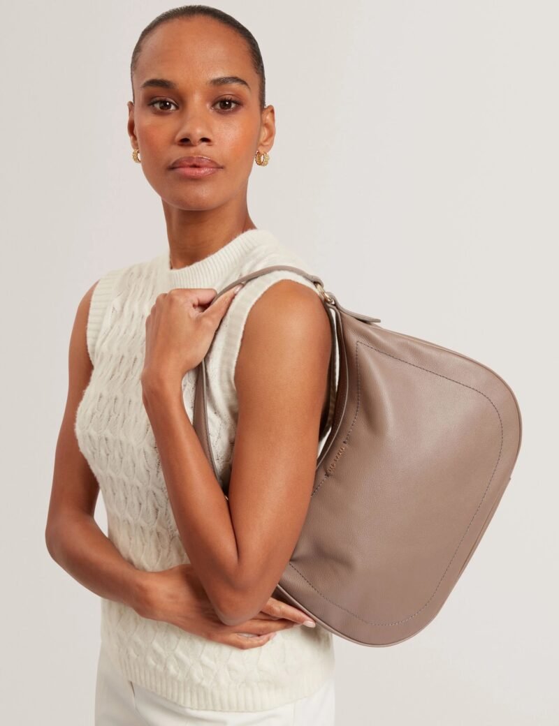 LYSHIA Webbing Large Leather Hobo Bag