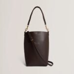 WANNDA Weave Handle Leather Medium Bucket Bag