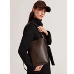 WANNDA Weave Handle Leather Medium Bucket Bag