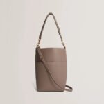 WANNDA Weave Handle Leather Medium Bucket Bag