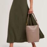 WANNDA Weave Handle Leather Medium Bucket Bag