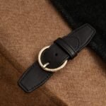 SUFFIA Colour Block Draped Buckle Poncho