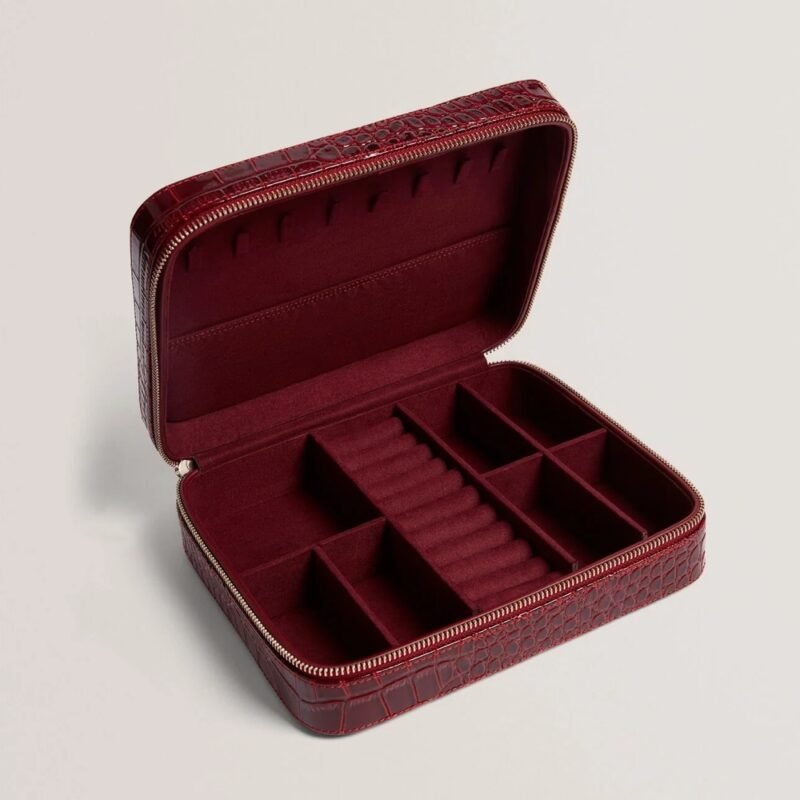 KALLIY Croc Effect Large Jewellery Case