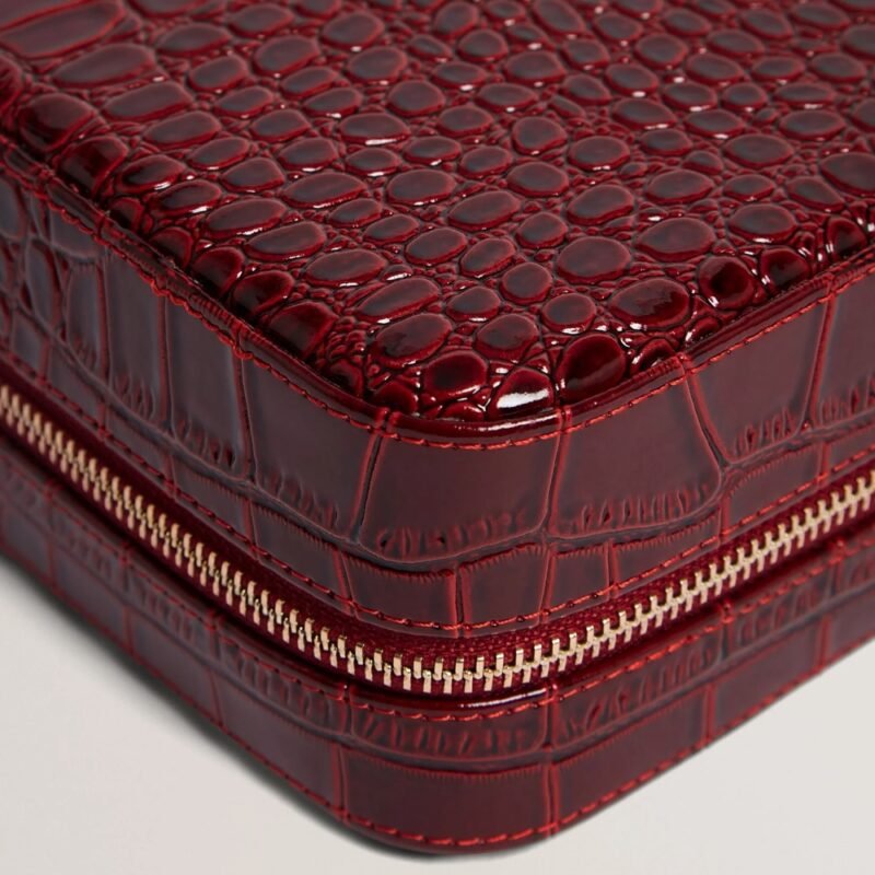KALLIY Croc Effect Large Jewellery Case