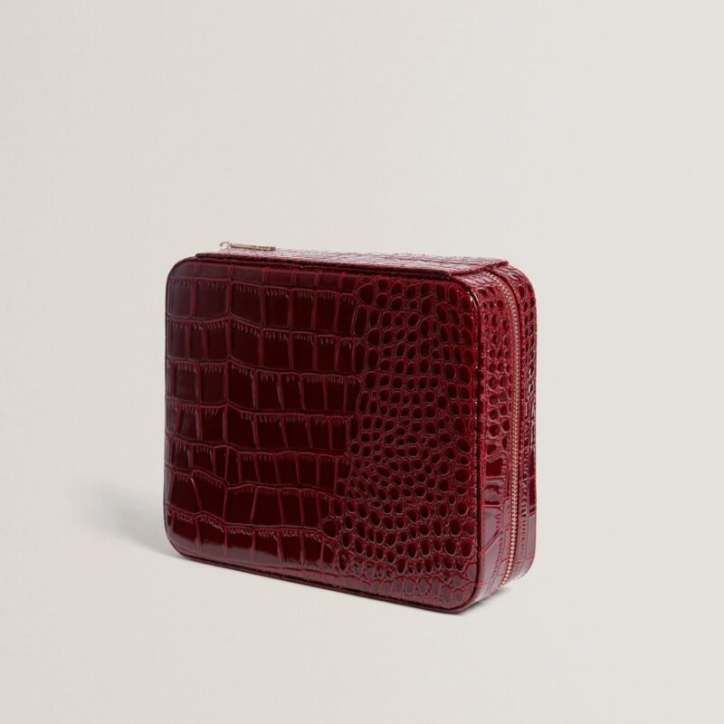 KALLIY Croc Effect Large Jewellery Case