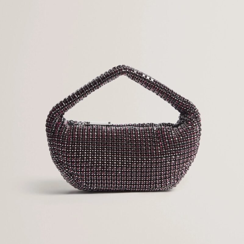 CRYSTOL Crystal Embellished Mini Slouch Handbag