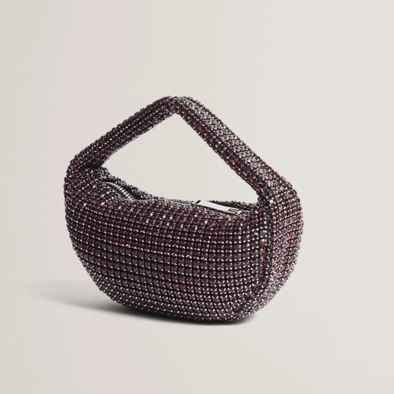 CRYSTOL Crystal Embellished Mini Slouch Handbag