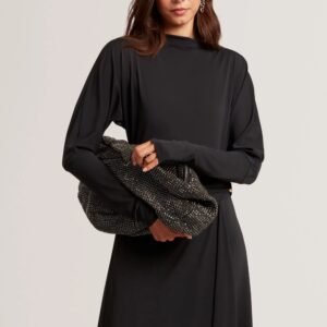 CRYSTTA Crystal Embellished Large Slouch Shoulder Bag