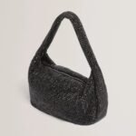 CRYSTTA Crystal Embellished Large Slouch Shoulder Bag