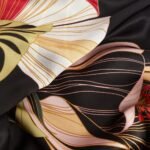 FLAIIR Floral Swirl Print Long Silk Scarf