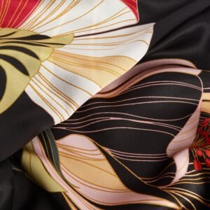 FLAIIR Floral Swirl Print Long Silk Scarf