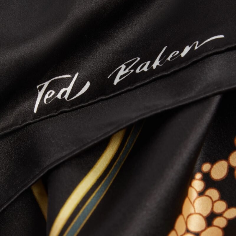 FLAIIR Floral Swirl Print Long Silk Scarf