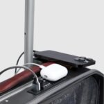 Cabin suitcase with front pocket for laptop